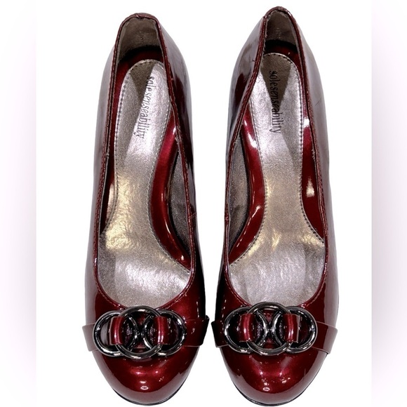 Solesensibility Women’s Heels Kelsey Red Patent Heel Size-7 EUC - Picture 4 of 8
